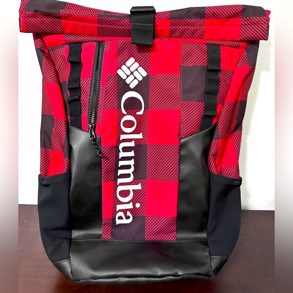 Columbia Red and Black Checkered Backpack